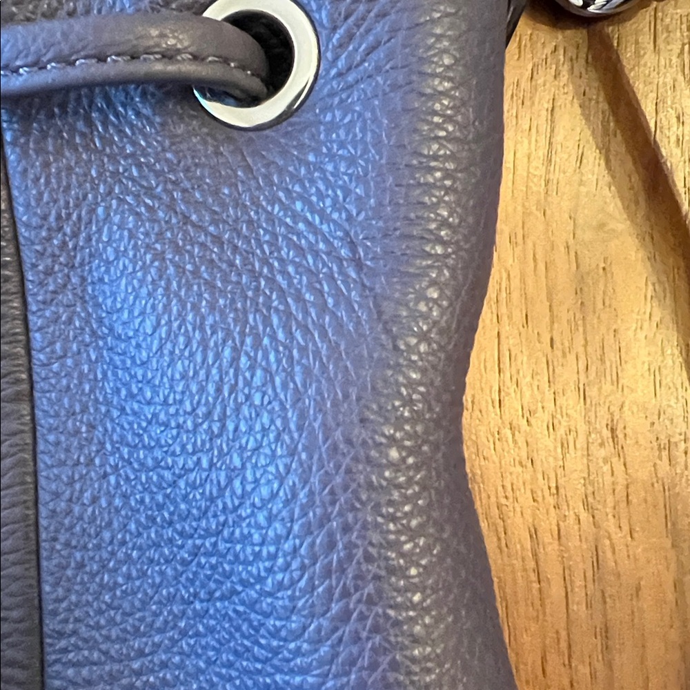 Coach Purple Leather Drawstring Bucket Crossbody Shoulder Bag - Picture 3 of 9